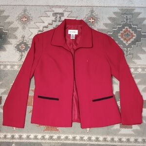 Studio I Red Open Front Blazer Jacket - 10